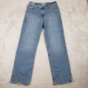 Abercrombie 90's Straight High Rise Women's 29 / 8 Short (28) Classic Wash Jeans